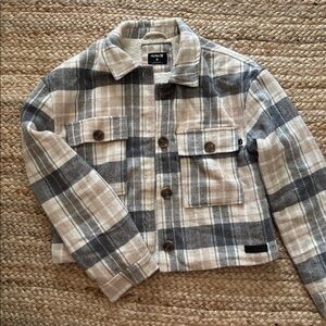 Hurley Beige and Gray Plaid Jacket